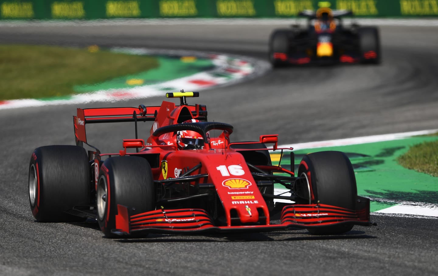 MONZA, ITALY - SEPTEMBER 06: Charles Leclerc of Monaco driving the (16) Scuderia Ferrari SF1000 on