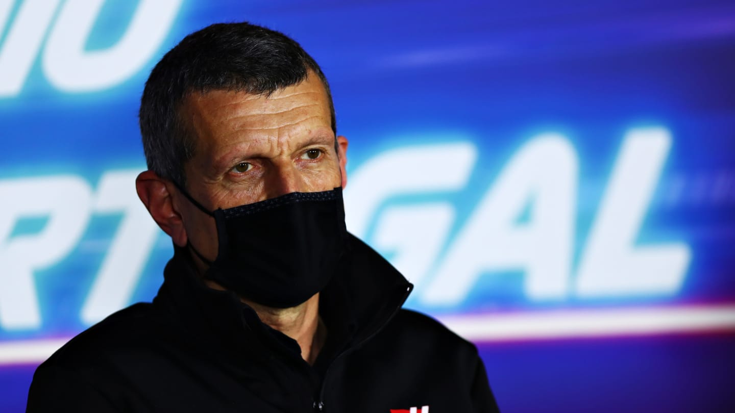 PORTIMAO, PORTUGAL - OCTOBER 23: Haas F1 Team Principal Guenther Steiner looks on in the Team Principals Press Conference during practice ahead of the F1 Grand Prix of Portugal at Autodromo Internacional do Algarve on October 23, 2020 in Portimao, Portugal. (Photo by Dan Istitene - Formula 1/Formula 1 via Getty Images)
