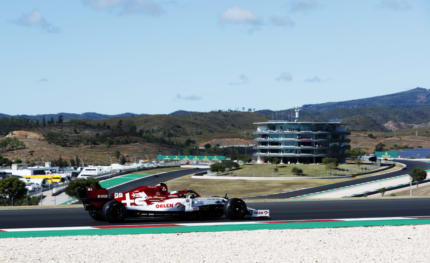 PORTIMAO, PORTUGAL - OCTOBER 23: Kimi Raikkonen of Finland driving the (7) Alfa Romeo Racing C39