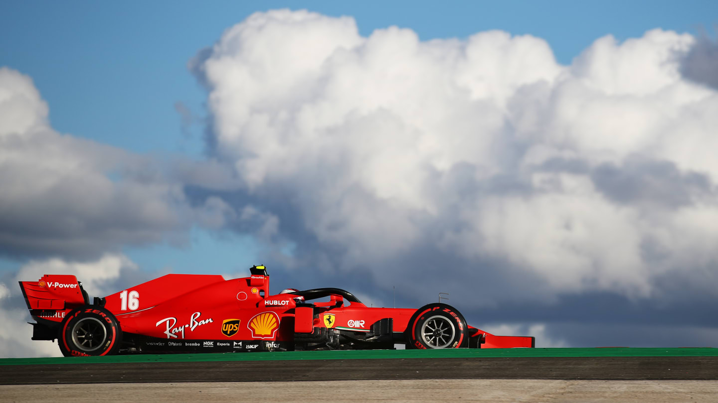 PORTIMAO, PORTUGAL - OCTOBER 23: Charles Leclerc of Monaco driving the (16) Scuderia Ferrari SF1000