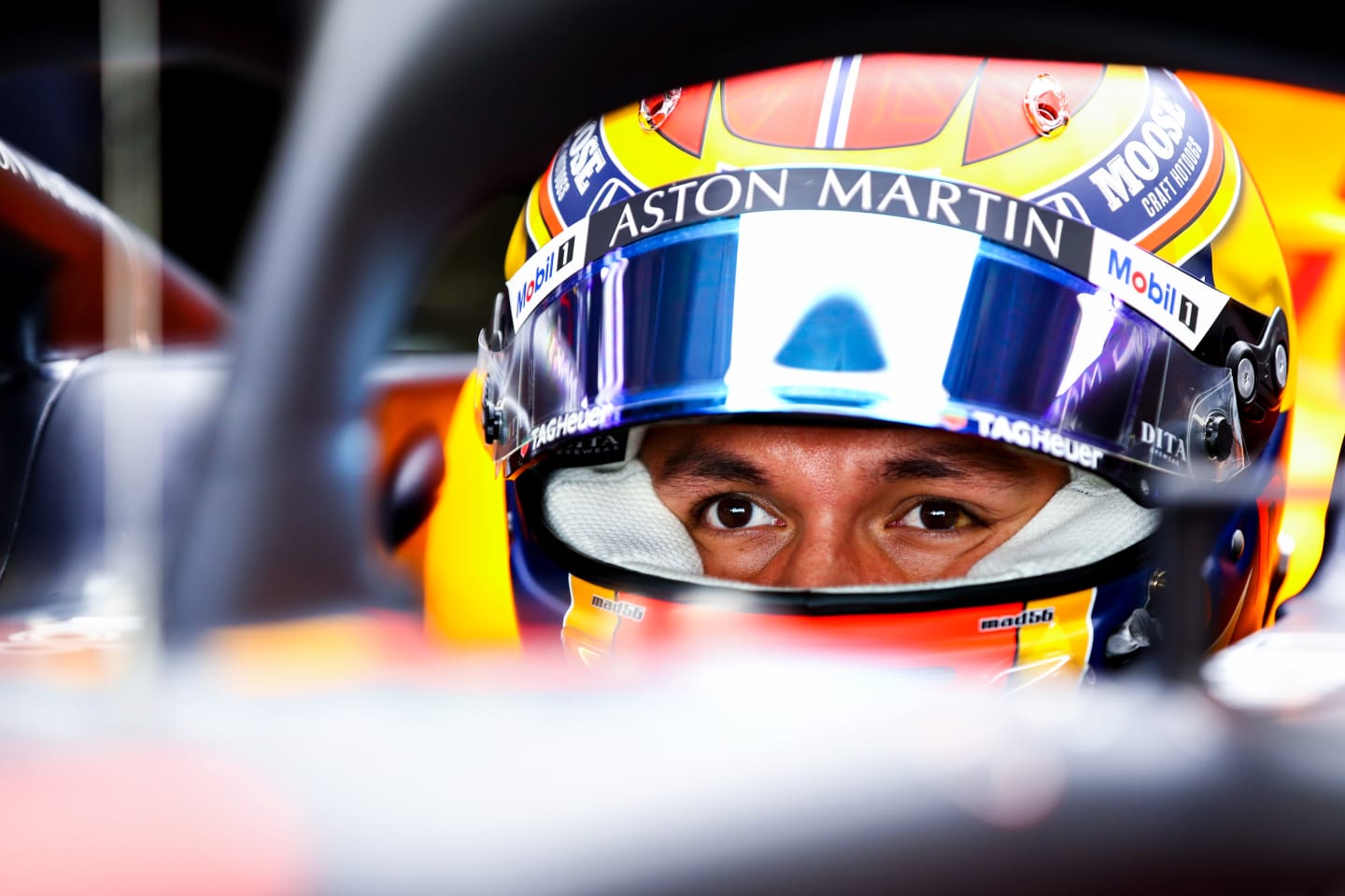 PORTIMAO, PORTUGAL - OCTOBER 24: Alexander Albon of Thailand and Red Bull Racing prepares to drive