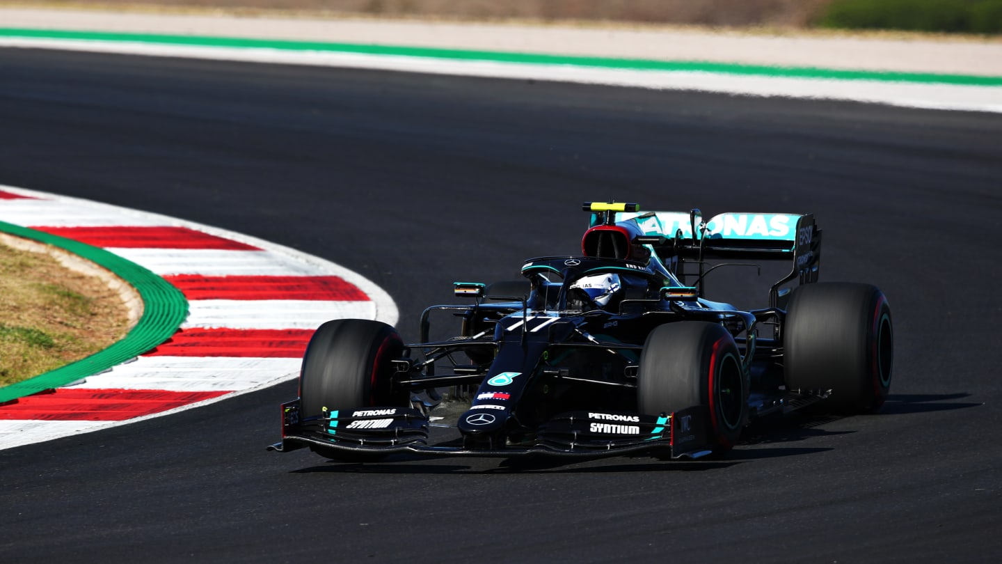 PORTIMAO, PORTUGAL - OCTOBER 24: Valtteri Bottas of Finland driving the (77) Mercedes AMG Petronas