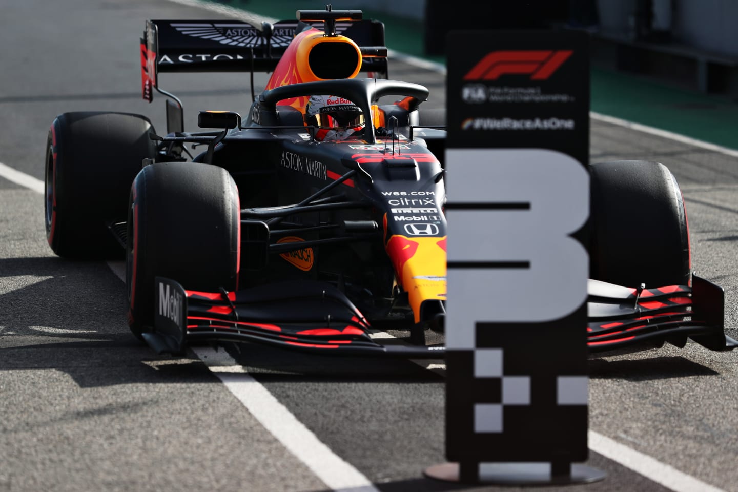 PORTIMAO, PORTUGAL - OCTOBER 24: Third placed qualifier Max Verstappen of Netherlands and Red Bull