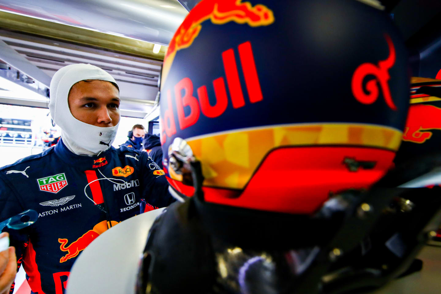 PORTIMAO, PORTUGAL - OCTOBER 25: Alexander Albon of Thailand and Red Bull Racing prepares to drive
