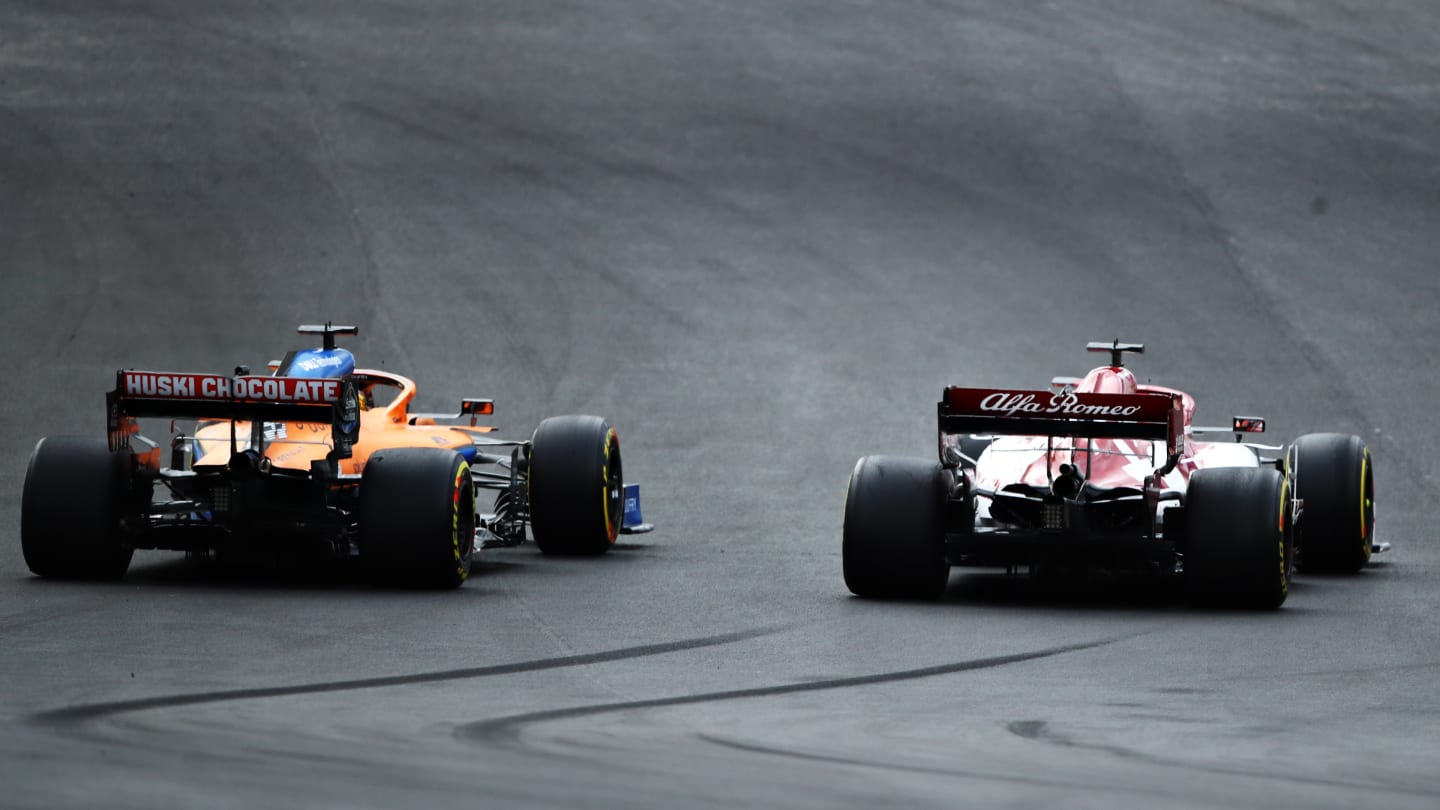 PORTIMAO, PORTUGAL - OCTOBER 25: Carlos Sainz of Spain driving the (55) McLaren F1 Team MCL35