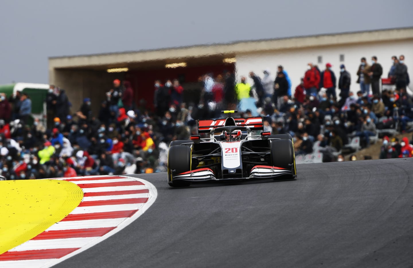 PORTIMAO, PORTUGAL - OCTOBER 25: Kevin Magnussen of Denmark driving the (20) Haas F1 Team VF-20