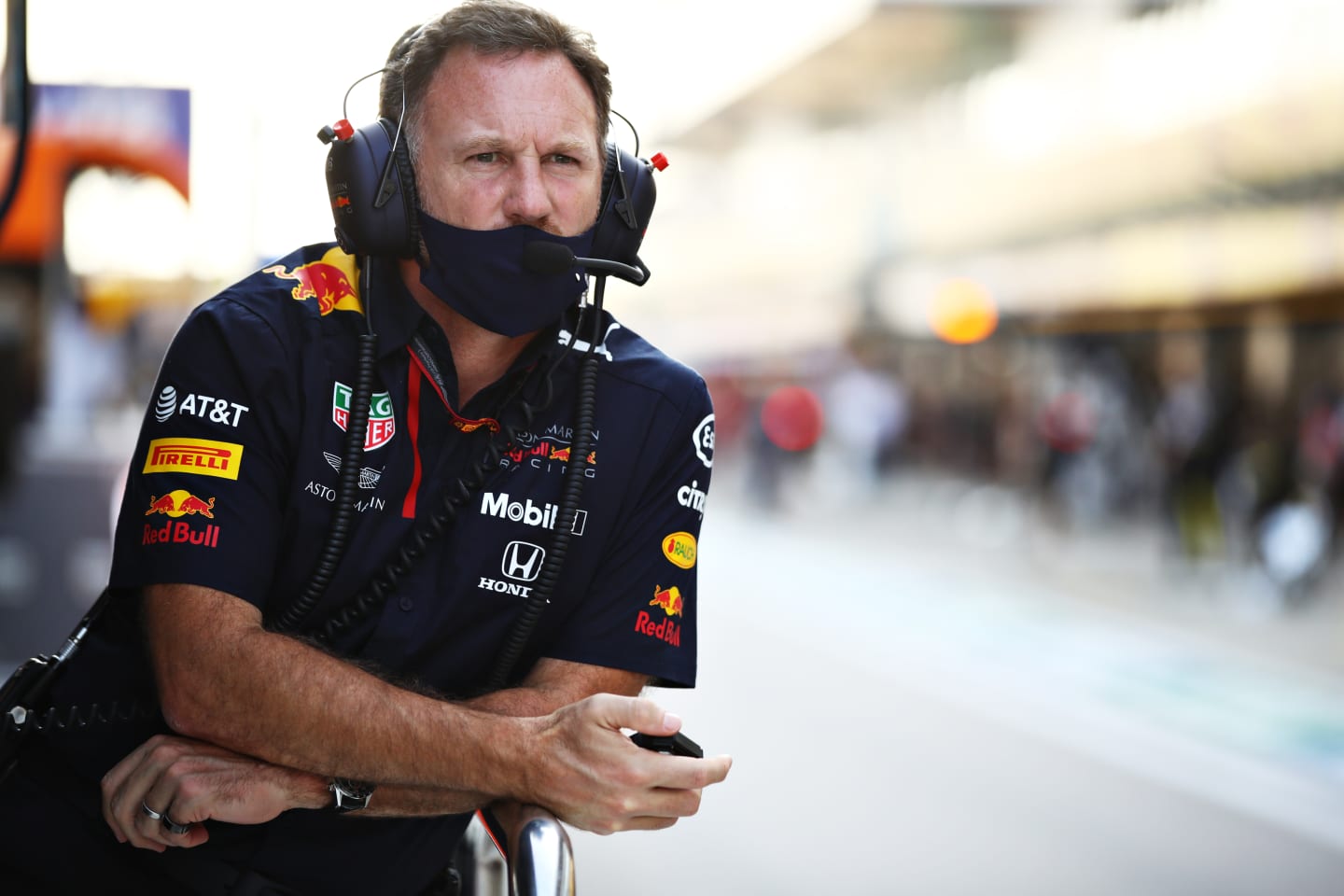SOCHI, RUSSIA - SEPTEMBER 25: Red Bull Racing Team Principal Christian Horner looks on from the