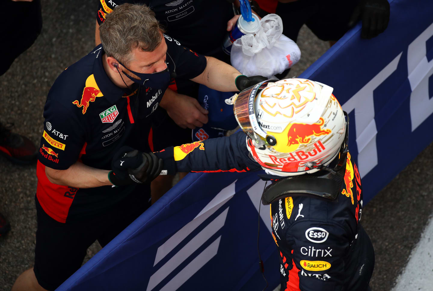 SOCHI, RUSSIA - SEPTEMBER 26: Second placed qualifier Max Verstappen of Netherlands and Red Bull