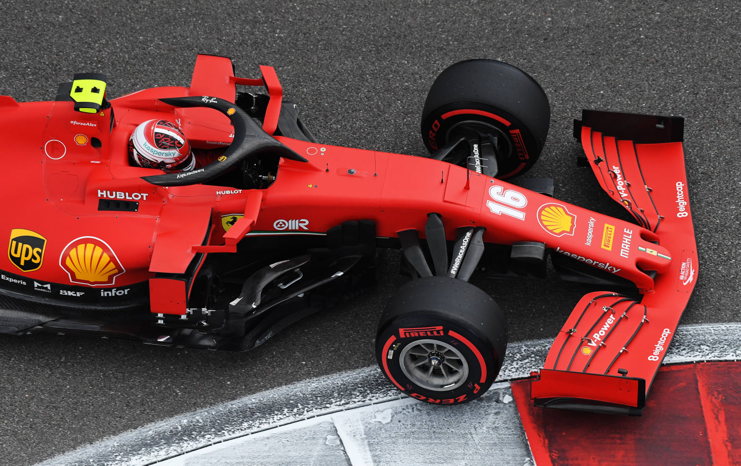 SOCHI, RUSSIA - SEPTEMBER 26: Charles Leclerc of Monaco driving the (16) Scuderia Ferrari SF1000 on