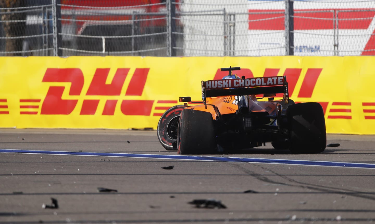 SOCHI, RUSSIA - SEPTEMBER 27: Carlos Sainz of Spain driving the (55) McLaren F1 Team MCL35 Renault