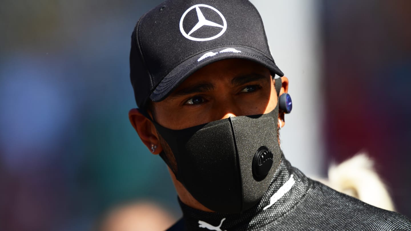 SOCHI, RUSSIA - SEPTEMBER 27: Lewis Hamilton of Great Britain and Mercedes GP looks on before the