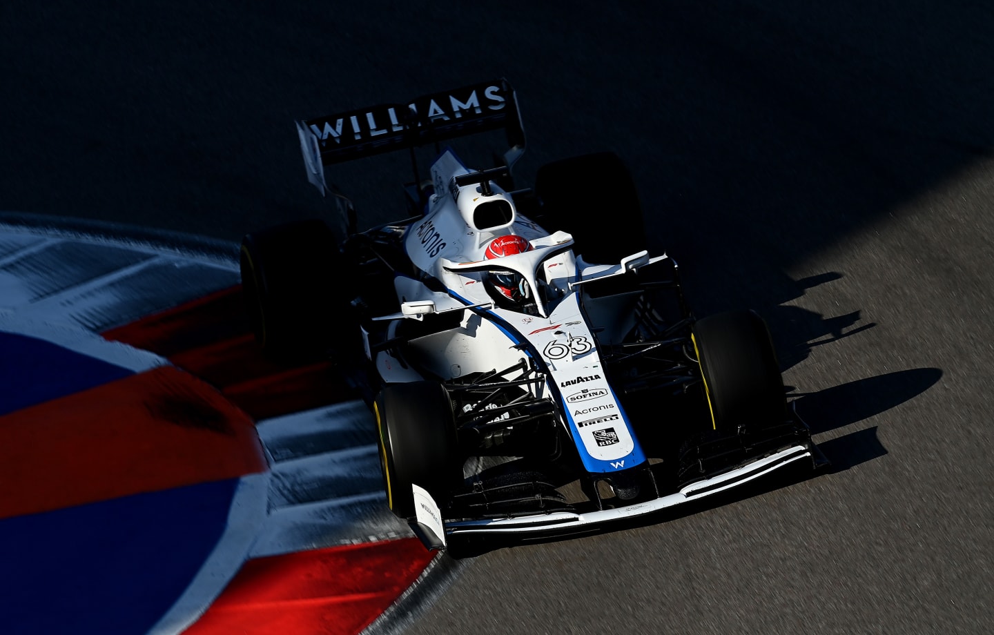 SOCHI, RUSSIA - SEPTEMBER 27: George Russell of Great Britain driving the (63) Williams Racing FW43