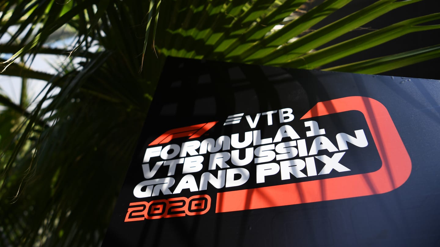 SOCHI, RUSSIA - SEPTEMBER 24: A general view of track signage during previews ahead of the F1 Grand