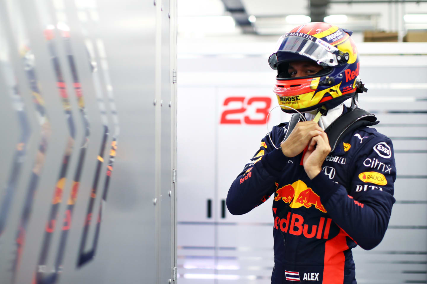 BAHRAIN, BAHRAIN - DECEMBER 04: Alexander Albon of Thailand and Red Bull Racing prepares to drive