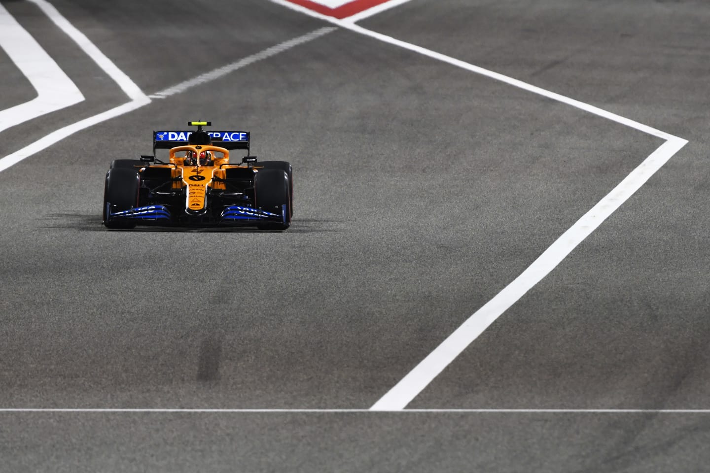 BAHRAIN, BAHRAIN - DECEMBER 04: Lando Norris of Great Britain driving the (4) McLaren F1 Team MCL35 Renault on track during practice ahead of the F1 Grand Prix of Sakhir at Bahrain International Circuit on December 04, 2020 in Bahrain, Bahrain. (Photo by Rudy Carezzevoli/Getty Images)