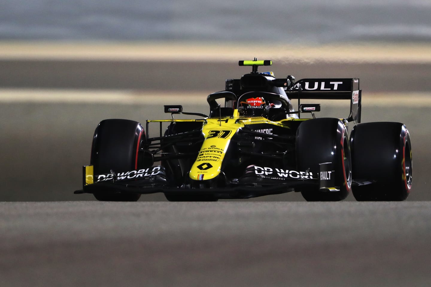 BAHRAIN, BAHRAIN - DECEMBER 04: Esteban Ocon of France driving the (31) Renault Sport Formula One Team RS20 on track during practice ahead of the F1 Grand Prix of Sakhir at Bahrain International Circuit on December 04, 2020 in Bahrain, Bahrain. (Photo by Kamran Jebreili - Pool/Getty Images)