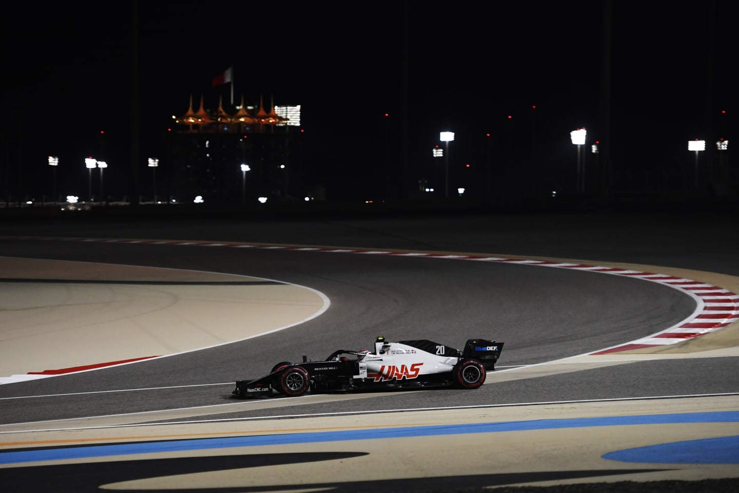 BAHRAIN, BAHRAIN - DECEMBER 04: Kevin Magnussen of Denmark driving the (20) Haas F1 Team VF-20 Ferrari on track during practice ahead of the F1 Grand Prix of Sakhir at Bahrain International Circuit on December 04, 2020 in Bahrain, Bahrain. (Photo by Rudy Carezzevoli/Getty Images)
