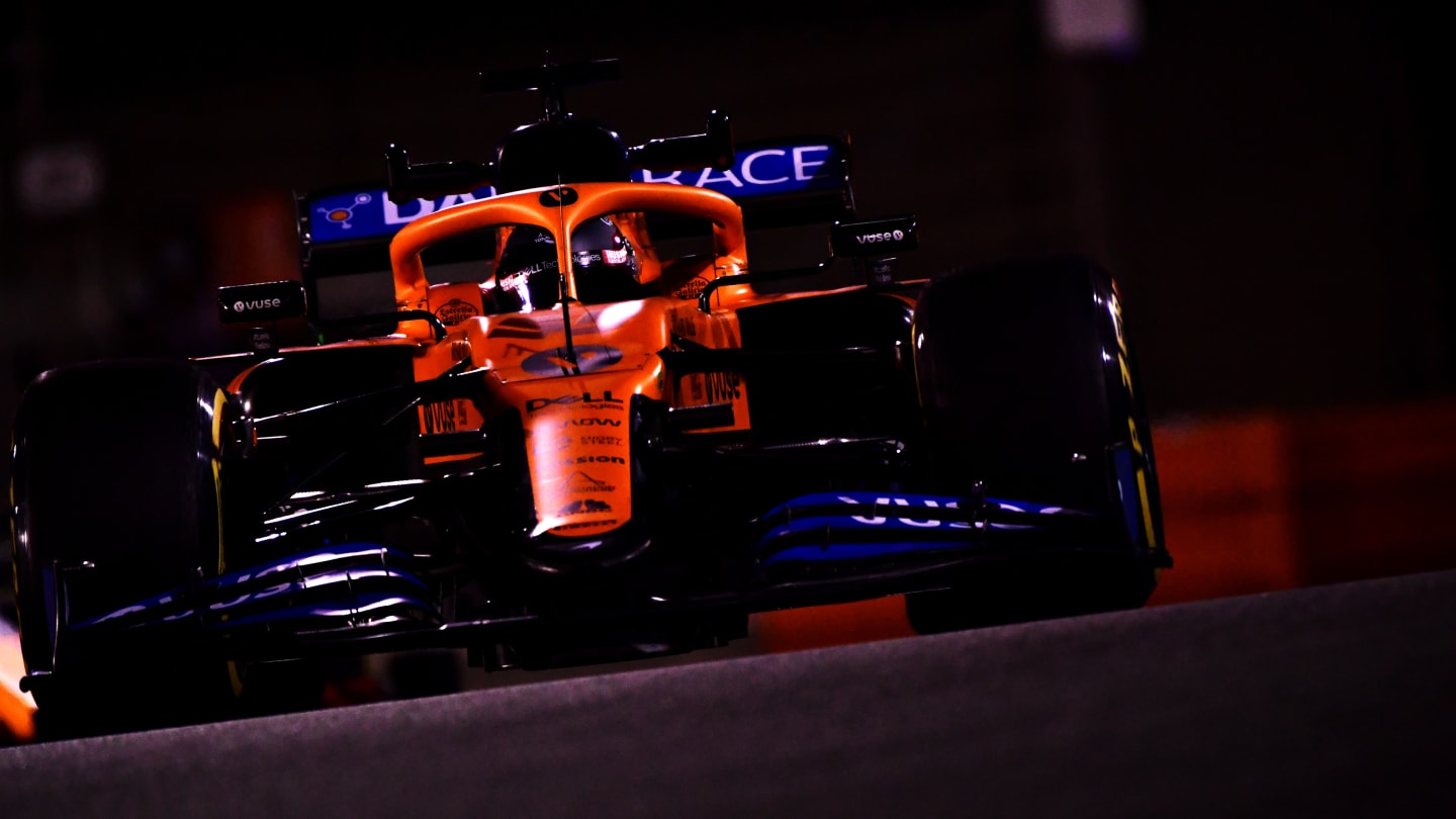 BAHRAIN, BAHRAIN - DECEMBER 04: Carlos Sainz of Spain driving the (55) McLaren F1 Team MCL35