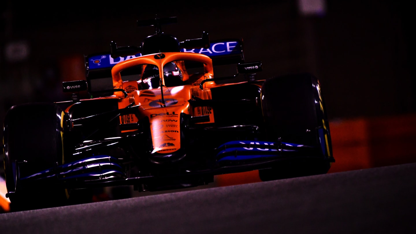 BAHRAIN, BAHRAIN - DECEMBER 04: Carlos Sainz of Spain driving the (55) McLaren F1 Team MCL35 Renault on track during practice ahead of the F1 Grand Prix of Sakhir at Bahrain International Circuit on December 04, 2020 in Bahrain, Bahrain. (Photo by Mario Renzi - Formula 1/Formula 1 via Getty Images)