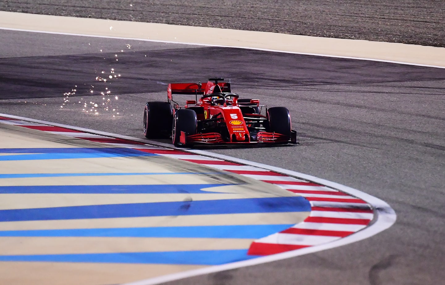 BAHRAIN, BAHRAIN - DECEMBER 05: Sebastian Vettel of Germany driving the (5) Scuderia Ferrari SF1000
