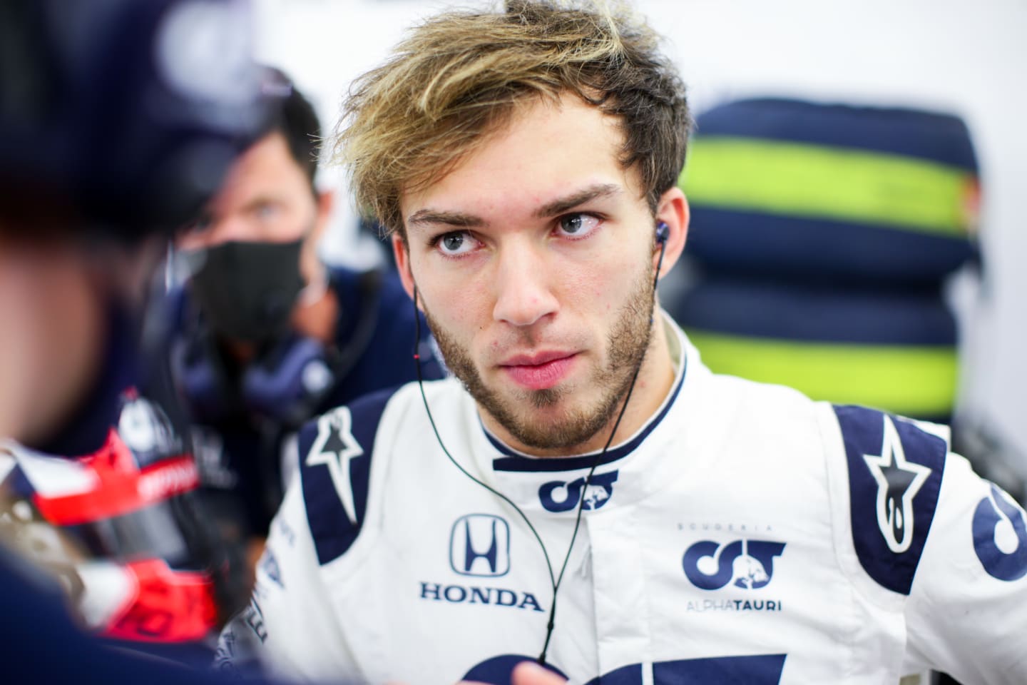 BAHRAIN, BAHRAIN - DECEMBER 05: Pierre Gasly of Scuderia AlphaTauri and France  during qualifying ahead of the F1 Grand Prix of Sakhir at Bahrain International Circuit on December 05, 2020 in Bahrain, Bahrain. (Photo by Peter Fox/Getty Images)