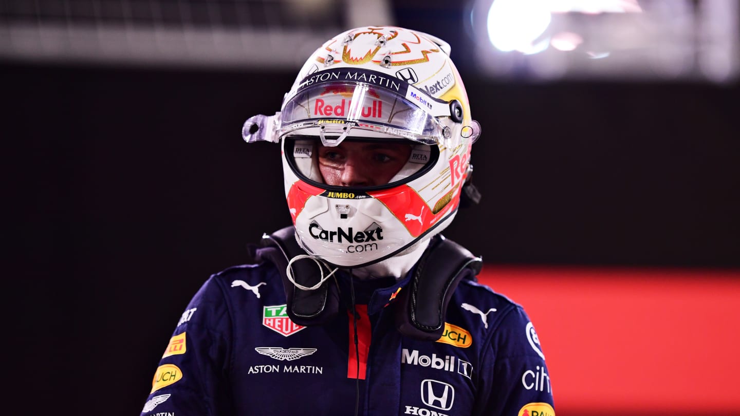 BAHRAIN, BAHRAIN - DECEMBER 05: Third place qualifier Max Verstappen of Netherlands and Red Bull Racing looks on in parc ferme during qualifying ahead of the F1 Grand Prix of Sakhir at Bahrain International Circuit on December 05, 2020 in Bahrain, Bahrain. (Photo by Mario Renzi - Formula 1/Formula 1 via Getty Images)