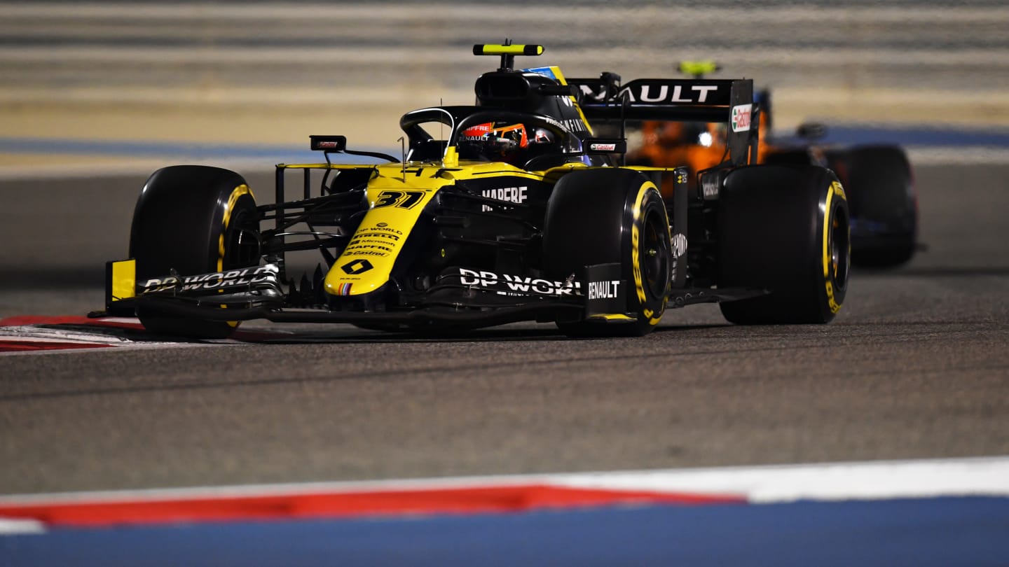 BAHRAIN, BAHRAIN - DECEMBER 06: Esteban Ocon of France driving the (31) Renault Sport Formula One Team RS20 on track during the F1 Grand Prix of Sakhir at Bahrain International Circuit on December 06, 2020 in Bahrain, Bahrain. (Photo by Clive Mason - Formula 1/Formula 1 via Getty Images)