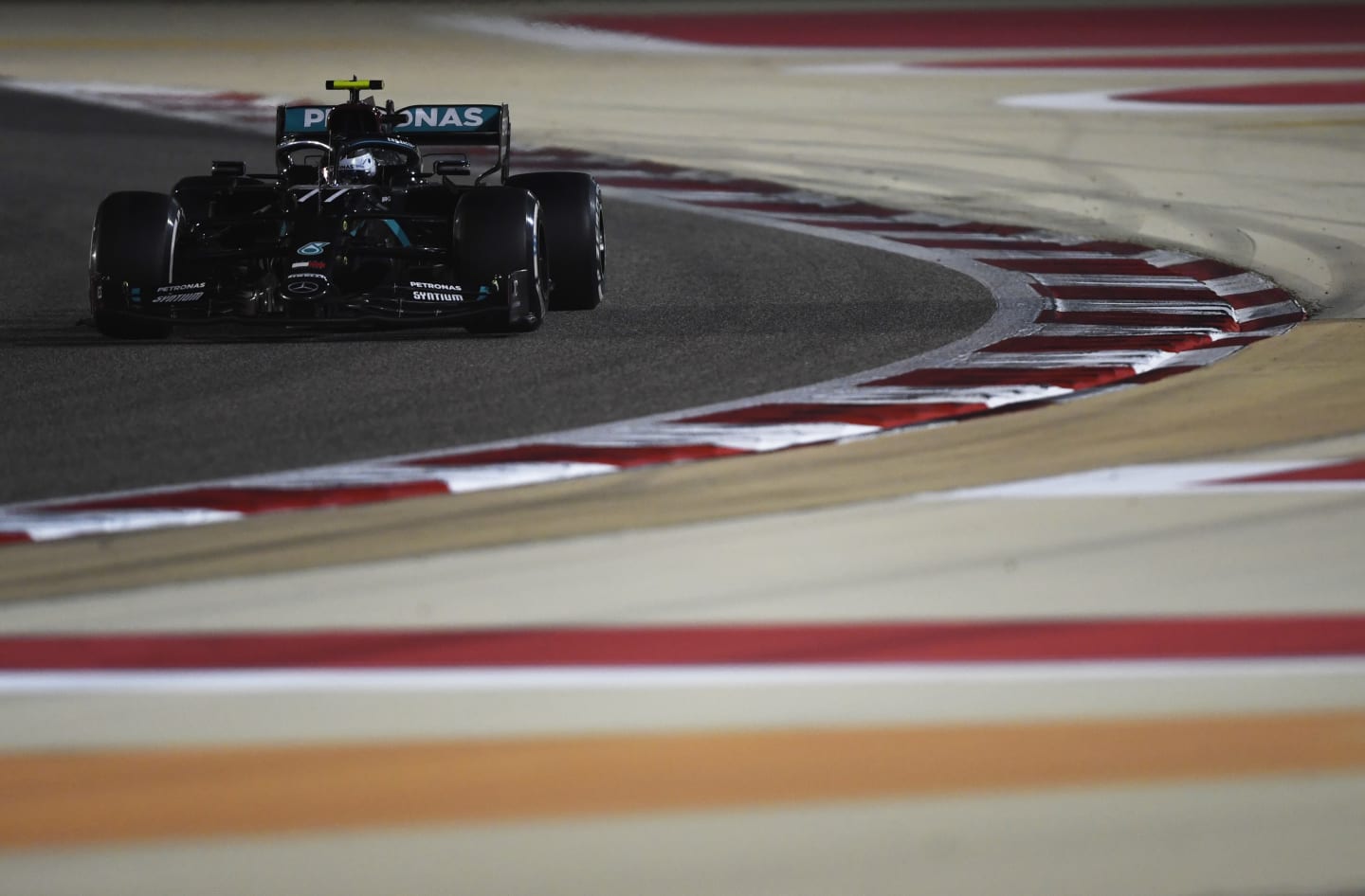 BAHRAIN, BAHRAIN - DECEMBER 06: Valtteri Bottas of Finland driving the (77) Mercedes AMG Petronas