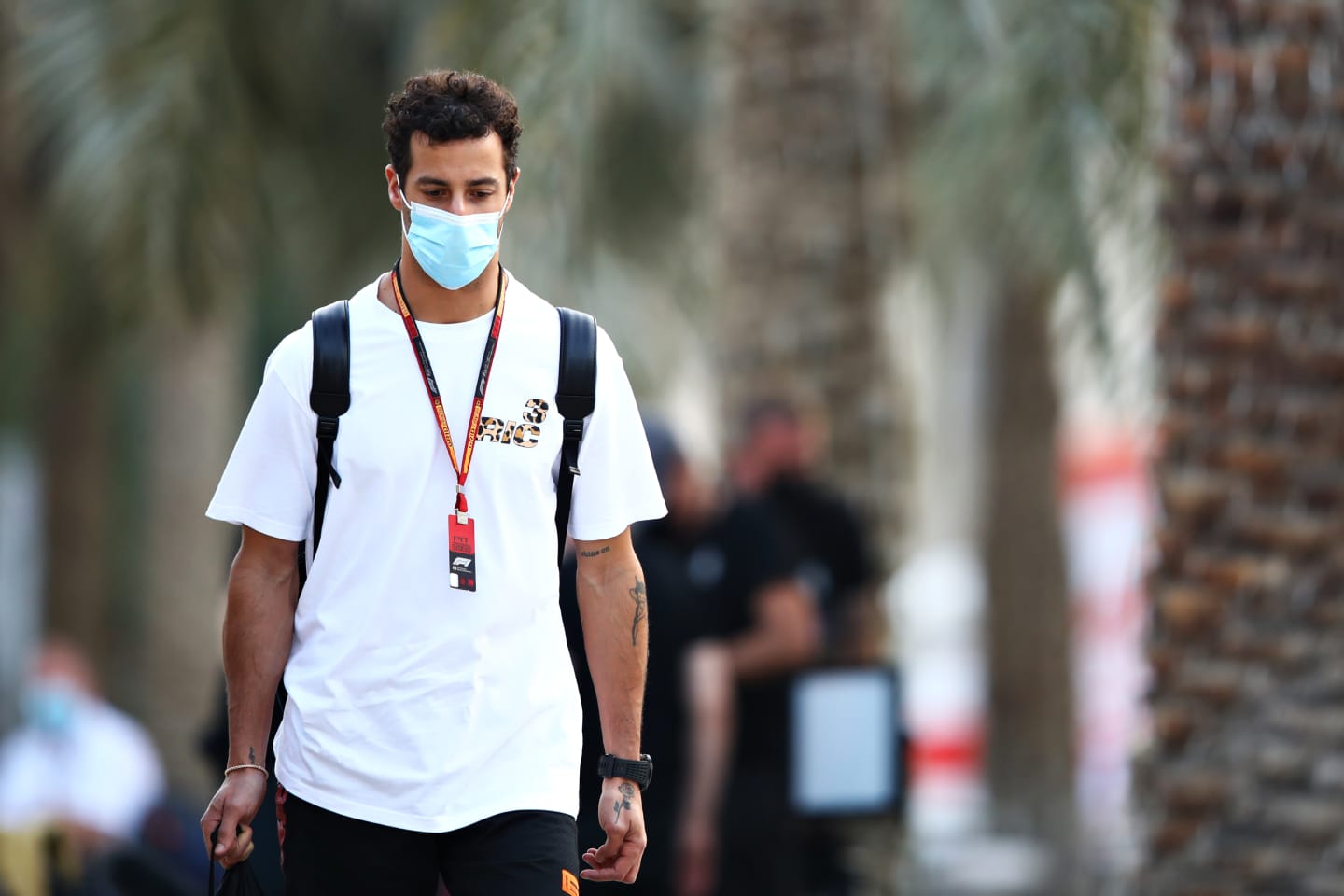 BAHRAIN, BAHRAIN - DECEMBER 03: Daniel Ricciardo of Australia and Renault Sport F1 walks in the