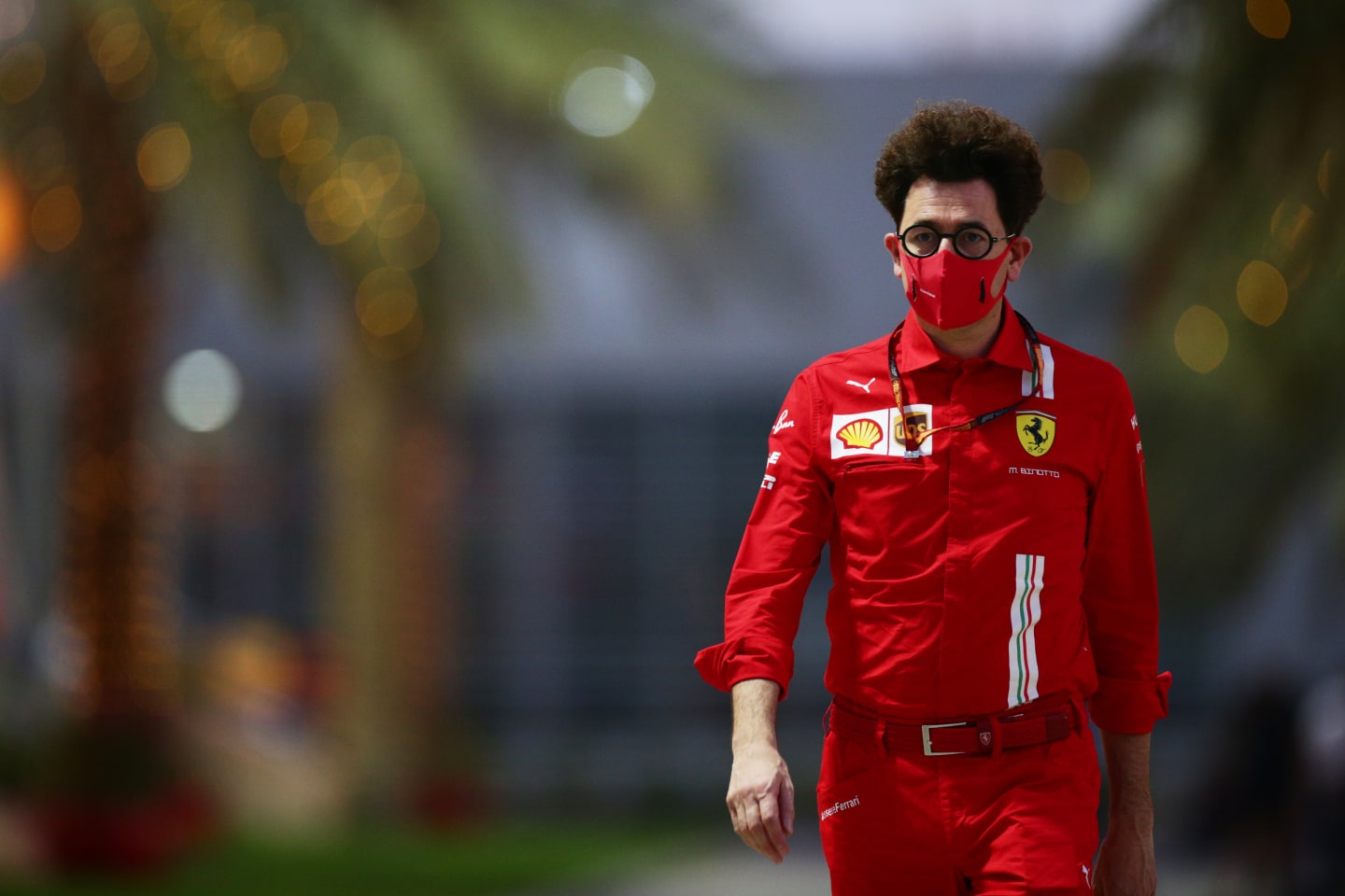 BAHRAIN, BAHRAIN - DECEMBER 03: Scuderia Ferrari Team Principal Mattia Binotto walks in the Paddock