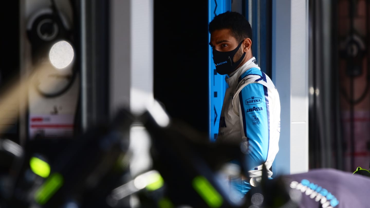 BARCELONA, SPAIN - AUGUST 14: Roy Nissany of Israel and Williams looks on in the Pitlane during practice for the F1 Grand Prix of Spain at Circuit de Barcelona-Catalunya on August 14, 2020 in Barcelona, Spain. (Photo by Mario Renzi - Formula 1/Formula 1 via Getty Images)