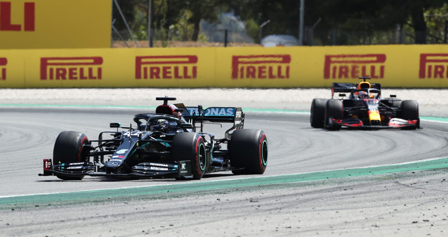 BARCELONA, SPAIN - AUGUST 16: Lewis Hamilton of Great Britain driving the (44) Mercedes AMG