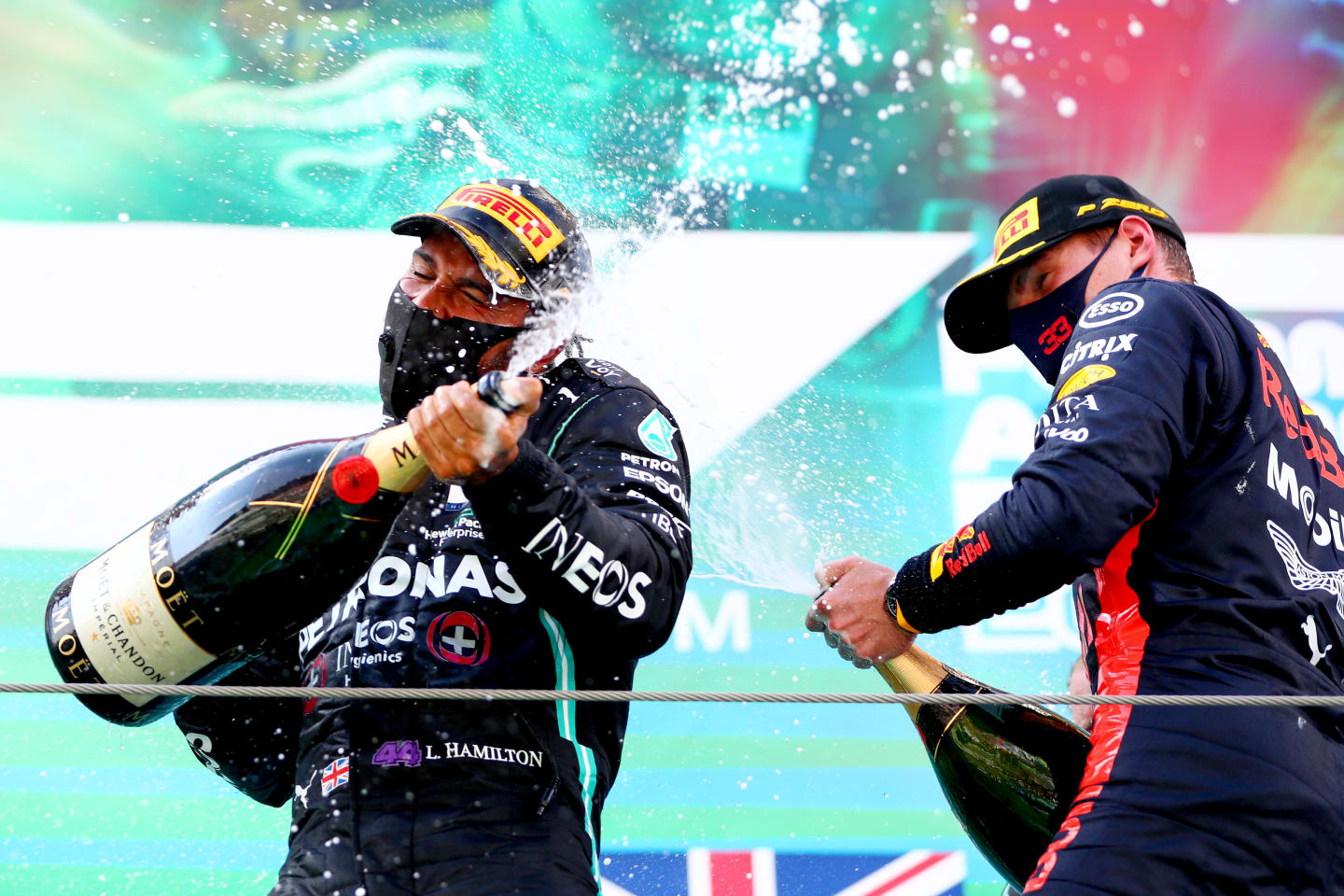 BARCELONA, SPAIN - AUGUST 16: Race winner Lewis Hamilton of Great Britain and Mercedes GP and