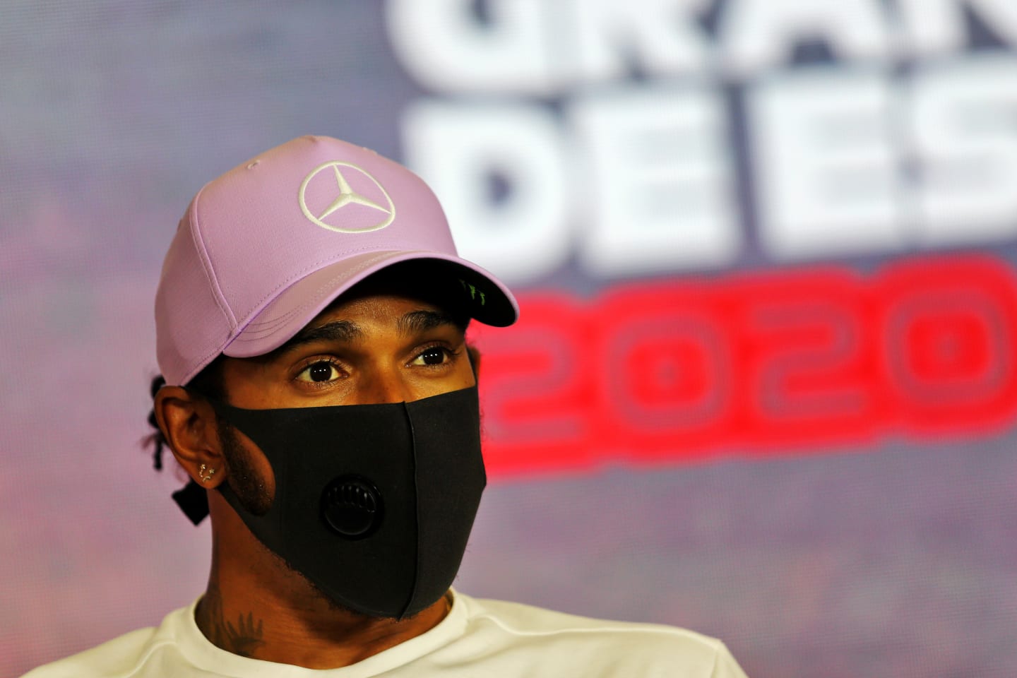 BARCELONA, SPAIN - AUGUST 13: Lewis Hamilton of Great Britain and Mercedes GP talks in the Drivers