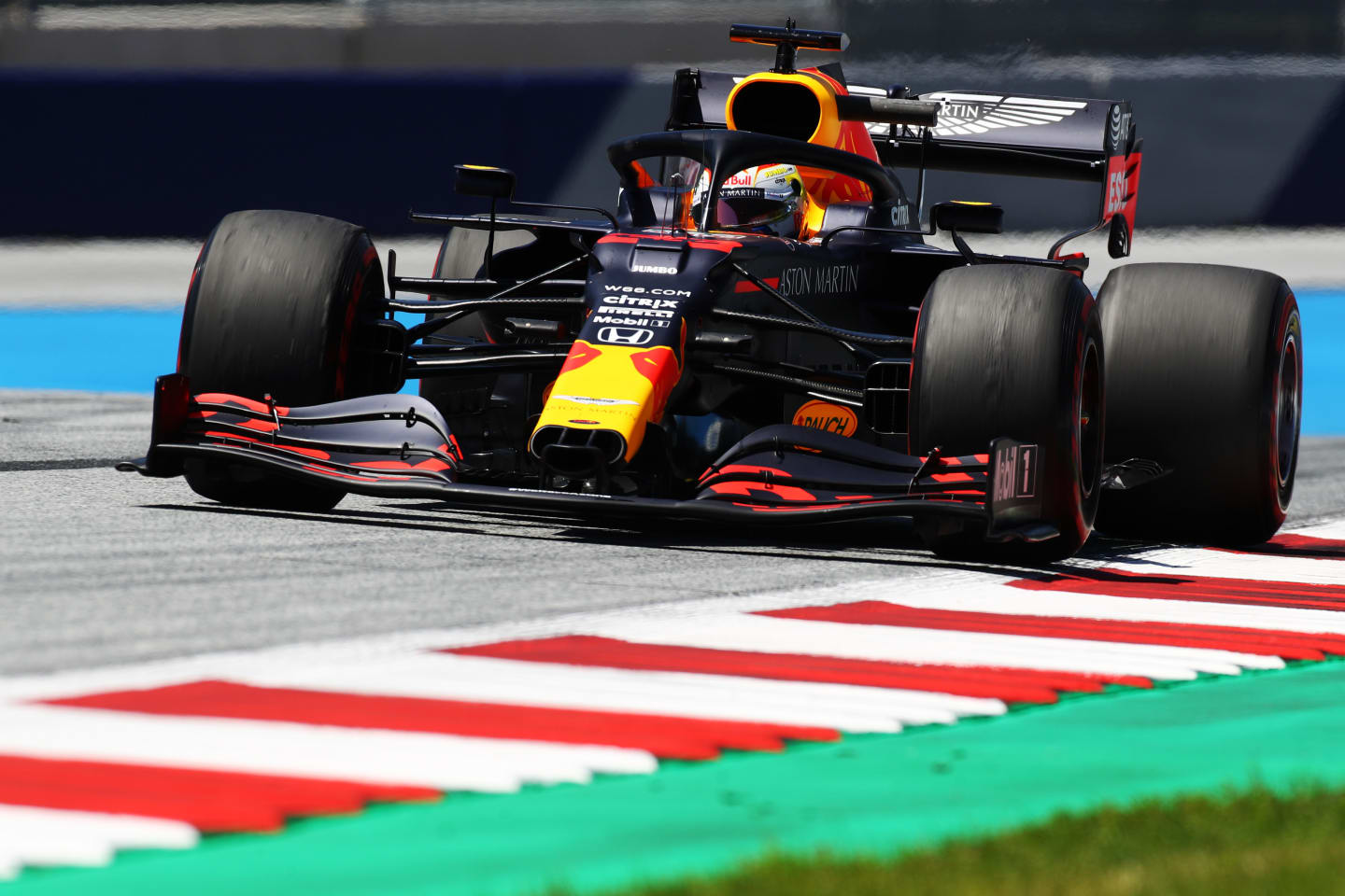 SPIELBERG, AUSTRIA - JULY 10: Max Verstappen of the Netherlands driving the (33) Aston Martin Red