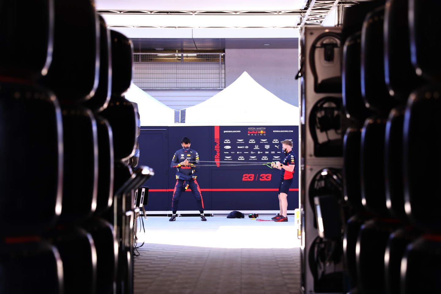 SPIELBERG, AUSTRIA - JULY 10: Alexander Albon of Thailand and Red Bull Racing prepares to drive in the Paddock during practice for the F1 Grand Prix of Styria at Red Bull Ring on July 10, 2020 in Spielberg, Austria. (Photo by Getty Images/Getty Images)