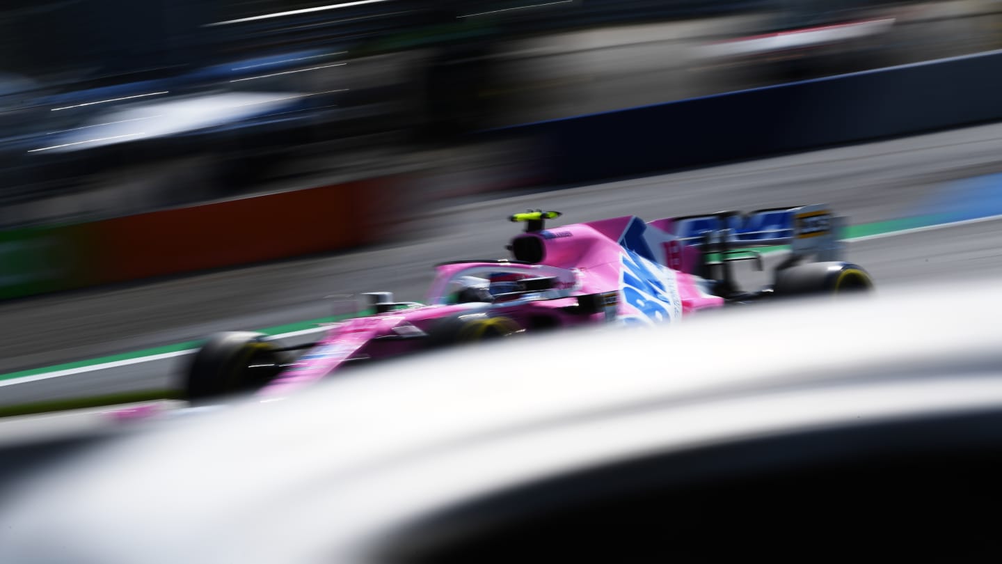 SPIELBERG, AUSTRIA - JULY 10: Lance Stroll of Canada driving the (18) Racing Point RP20 Mercedes during practice for the F1 Grand Prix of Styria at Red Bull Ring on July 10, 2020 in Spielberg, Austria. (Photo by Mario Renzi - Formula 1/Formula 1 via Getty Images)