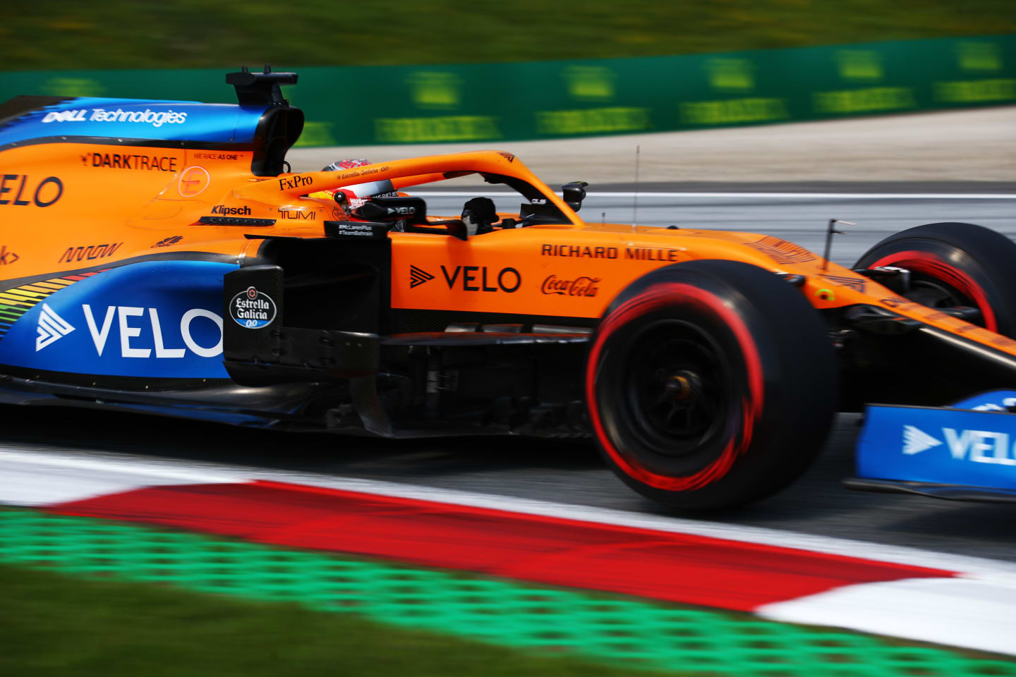 SPIELBERG, AUSTRIA - JULY 10: Carlos Sainz of Spain driving the (55) McLaren F1 Team MCL35 Renault on track during practice for the F1 Grand Prix of Styria at Red Bull Ring on July 10, 2020 in Spielberg, Austria. (Photo by Bryn Lennon/Getty Images)