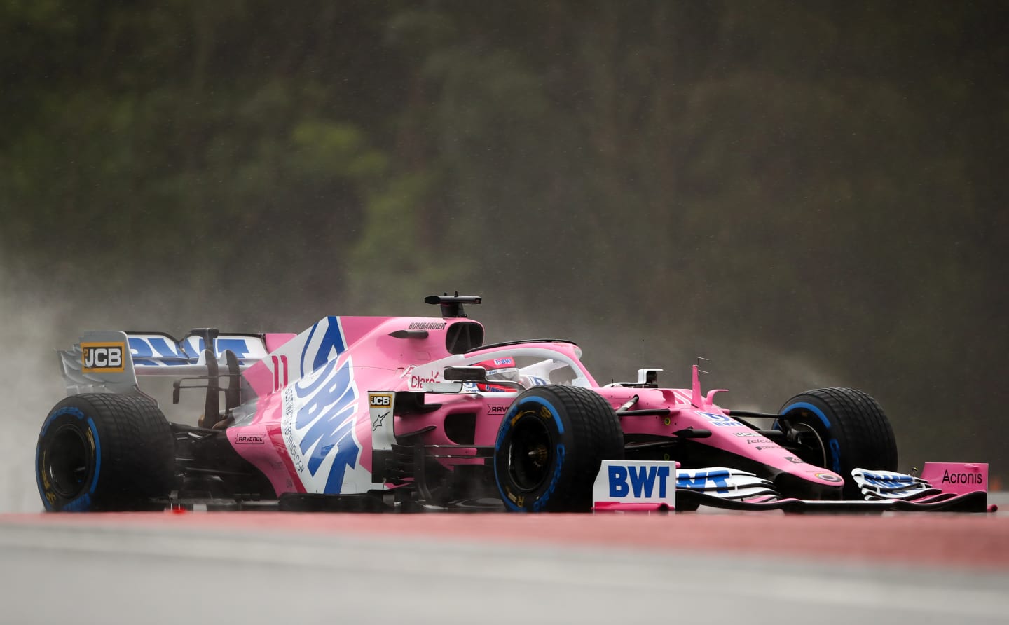 SPIELBERG, AUSTRIA - JULY 11: Sergio Perez of Mexico driving the (11) Racing Point RP20 Mercedes on track during qualifying for the Formula One Grand Prix of Styria at Red Bull Ring on July 11, 2020 in Spielberg, Austria. (Photo by Bryn Lennon/Getty Images)