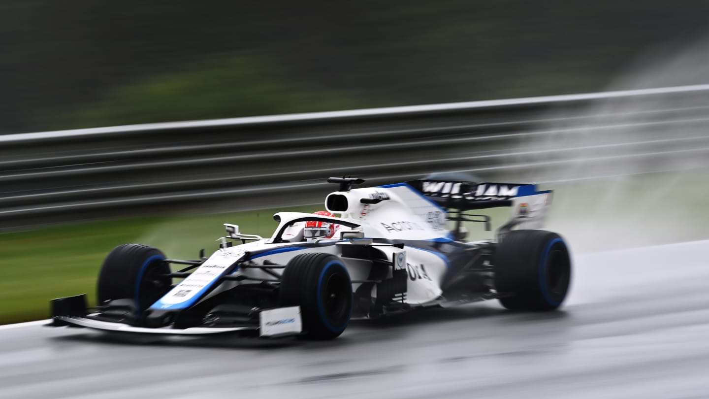SPIELBERG, AUSTRIA - JULY 11: George Russell of Great Britain driving the (63) Williams Racing FW43