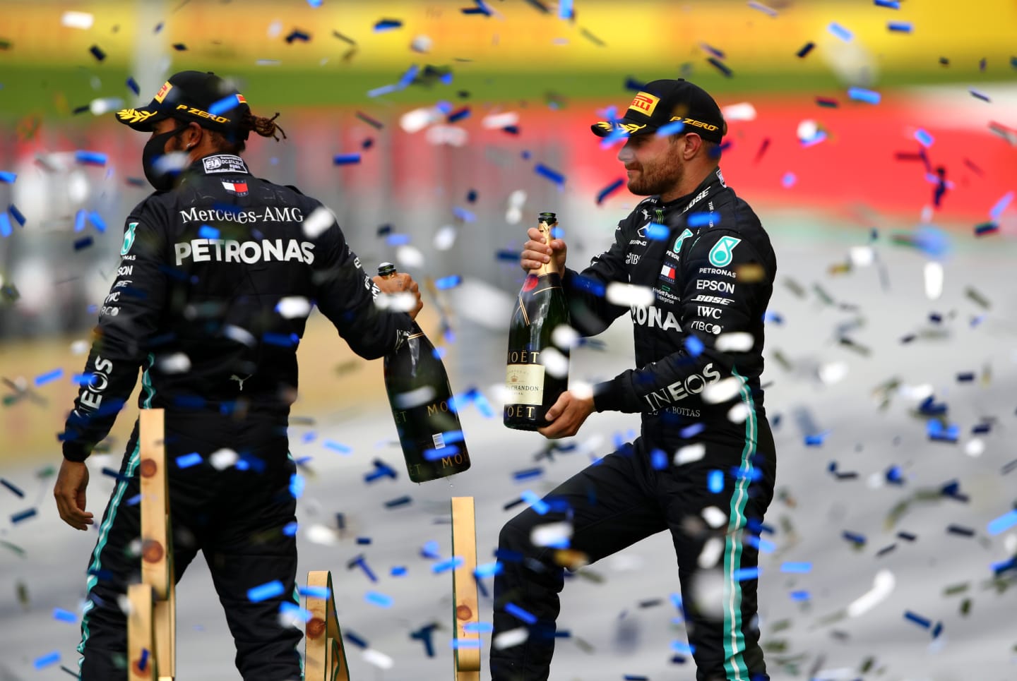 SPIELBERG, AUSTRIA - JULY 12: Race winner Lewis Hamilton of Great Britain and Mercedes GP and