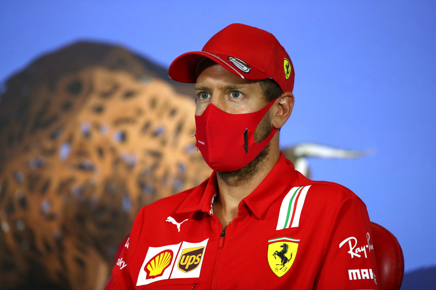 SPIELBERG, AUSTRIA - JULY 09: Sebastian Vettel of Germany and Ferrari talks in the Drivers Press
