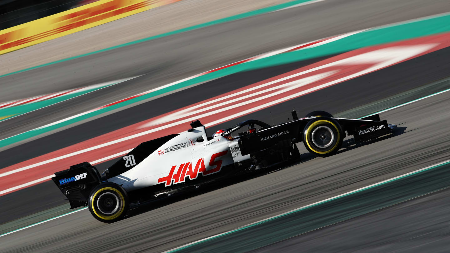 BARCELONA, SPAIN - FEBRUARY 19: Kevin Magnussen of Denmark driving the (20) Haas F1 Team VF-20