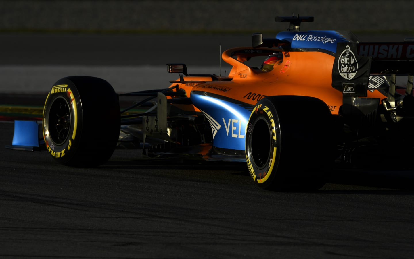 BARCELONA, SPAIN - FEBRUARY 19: Carlos Sainz of Spain driving the (55) McLaren F1 Team MCL35