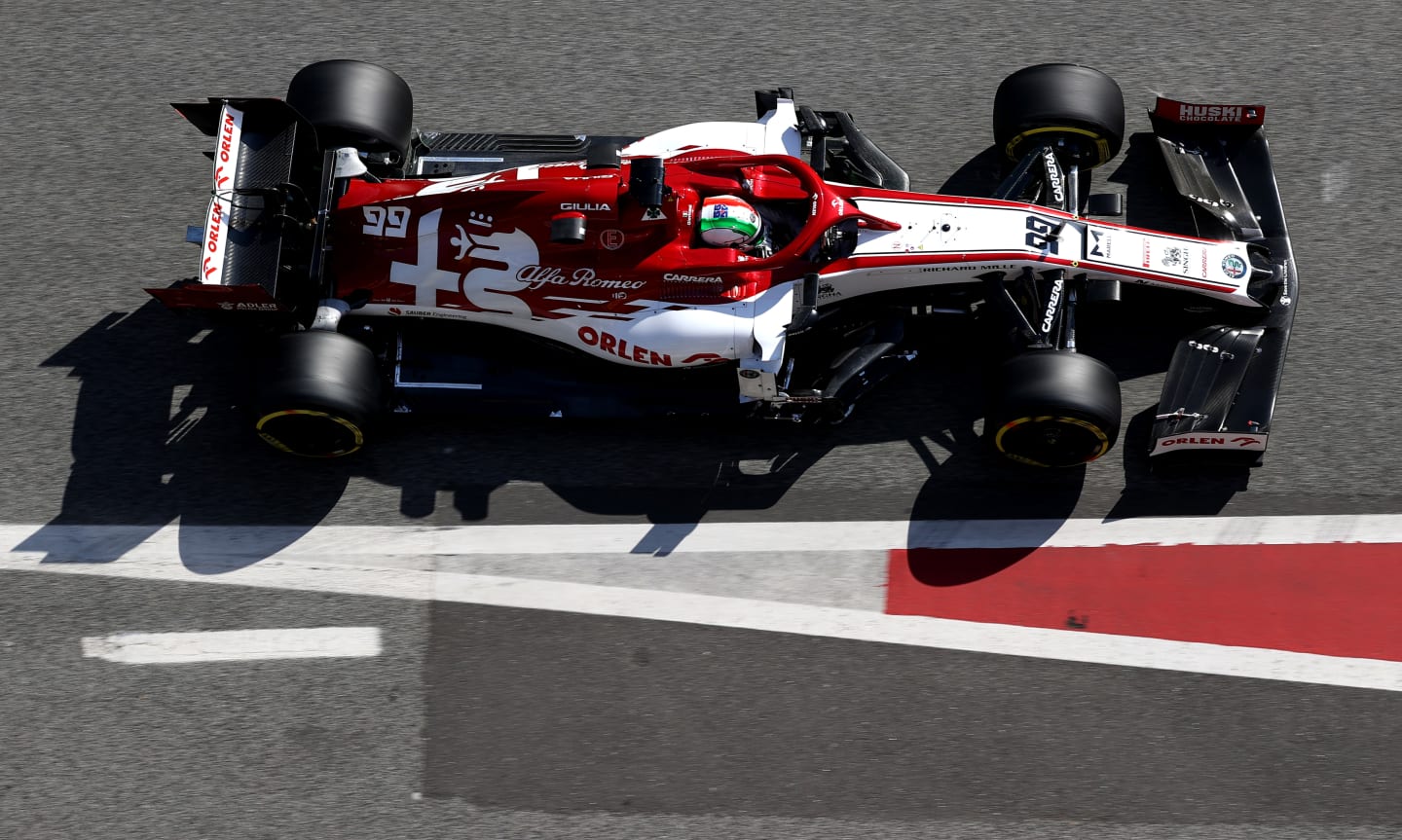 BARCELONA, SPAIN - FEBRUARY 21: Antonio Giovinazzi of Italy driving the (99) Alfa Romeo Racing C39