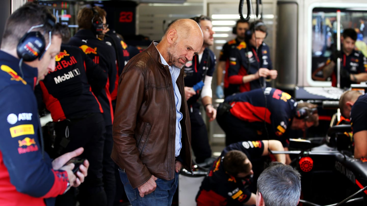 BARCELONA, SPAIN - FEBRUARY 21: Adrian Newey, the Chief Technical Officer of Red Bull Racing looks