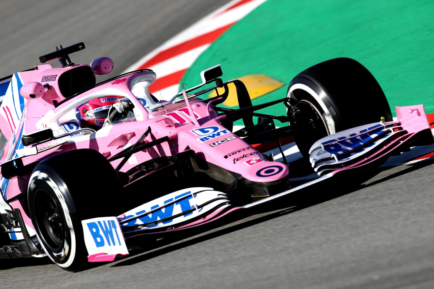 BARCELONA, SPAIN - FEBRUARY 26: Sergio Perez of Mexico driving the (11) Racing Point RP20 Mercedes