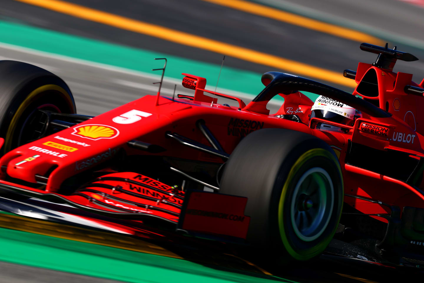 BARCELONA, SPAIN - FEBRUARY 26: Sebastian Vettel of Germany driving the (5) Scuderia Ferrari SF1000