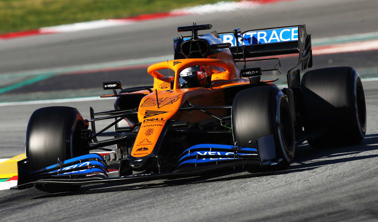 BARCELONA, SPAIN - FEBRUARY 28: Carlos Sainz of Spain driving the (55) McLaren F1 Team MCL35