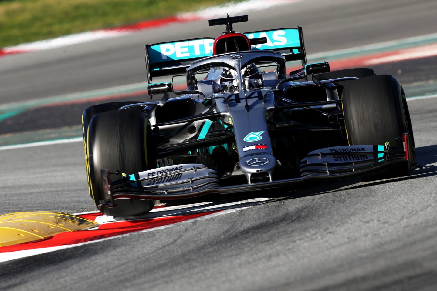 BARCELONA, SPAIN - FEBRUARY 28: Lewis Hamilton of Great Britain driving the (44) Mercedes AMG